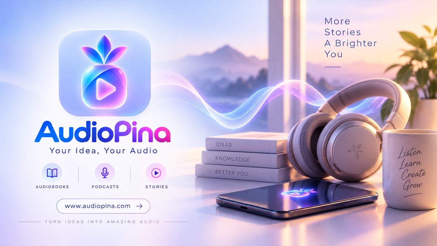 Headphones and a phone running AudioPina, representing an AI-generated audio documentary